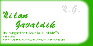 milan gavaldik business card